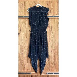 The Kooples black floral dress with handkerchief hem